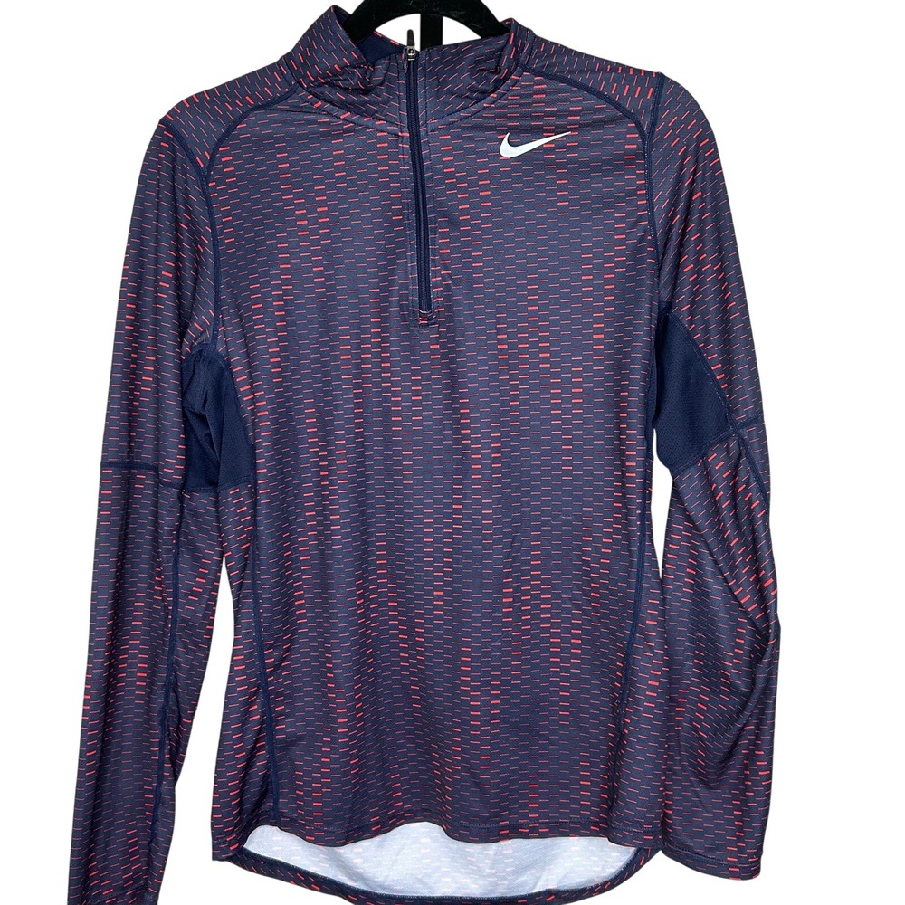 Nike Running Quarter‎ Zip Top-Small-athletic pullover, women, blue red quick dry